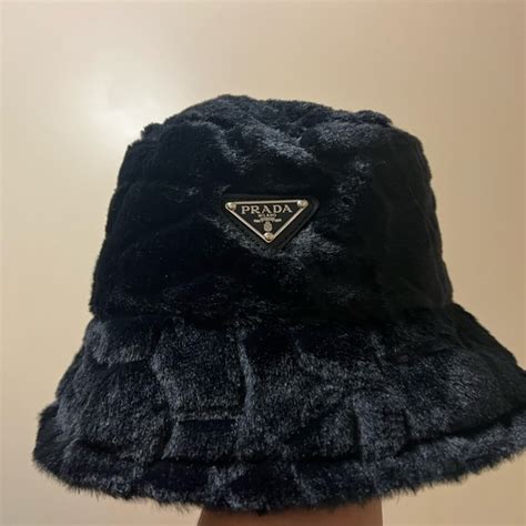 buket hat prada|prada fluffy bucket hat.